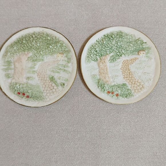 Miniature Tea Set Grape Teapot Bird Leaf Cups 7 Pieces Vintage - Picture 2 of 15